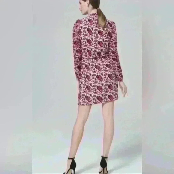 ML Monique Lhuillier Printed Velvet Cocktail Dress Size 4 NWT - Picture 3 of 16